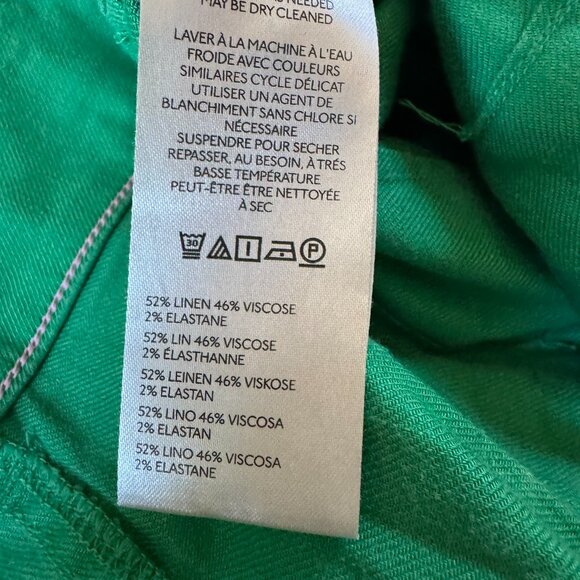 Anthropologie Colette Linen Wide-Leg Pants Maeve Green 30 - Picture 7 of 11